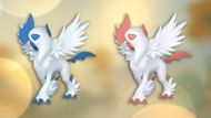 Regular and Shiny Mega Absol in Pokemon GO (Image via TPC)